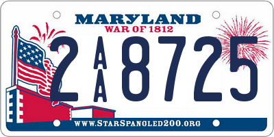 MD license plate 2AA8725