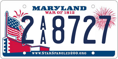 MD license plate 2AA8727