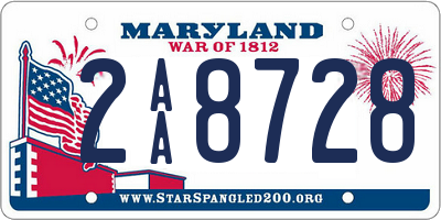 MD license plate 2AA8728