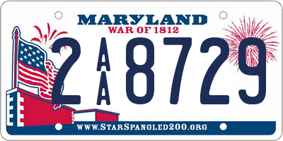 MD license plate 2AA8729
