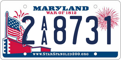 MD license plate 2AA8731