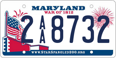 MD license plate 2AA8732