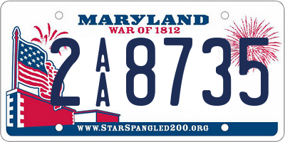 MD license plate 2AA8735