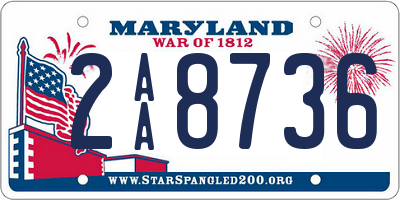 MD license plate 2AA8736