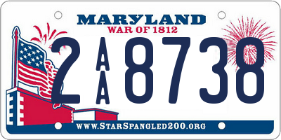 MD license plate 2AA8738