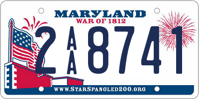 MD license plate 2AA8741