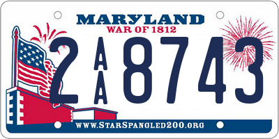 MD license plate 2AA8743