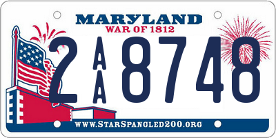 MD license plate 2AA8748