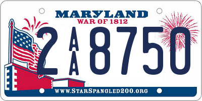 MD license plate 2AA8750