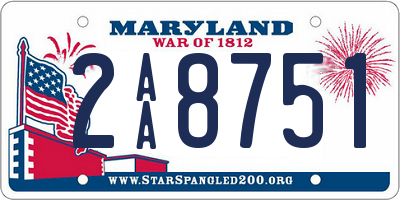 MD license plate 2AA8751