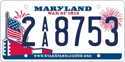 MD license plate 2AA8753