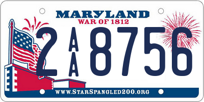 MD license plate 2AA8756