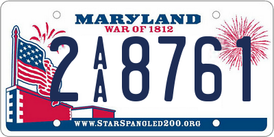 MD license plate 2AA8761