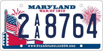 MD license plate 2AA8764