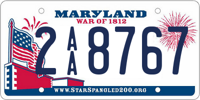 MD license plate 2AA8767