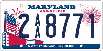 MD license plate 2AA8771