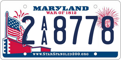 MD license plate 2AA8778