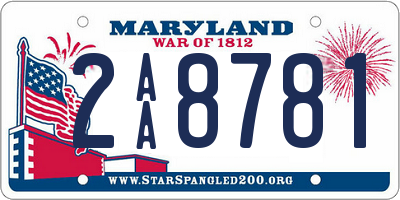 MD license plate 2AA8781