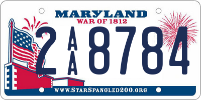 MD license plate 2AA8784