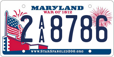 MD license plate 2AA8786