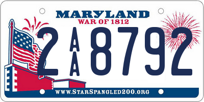 MD license plate 2AA8792