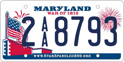 MD license plate 2AA8793