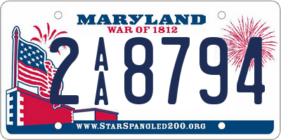 MD license plate 2AA8794