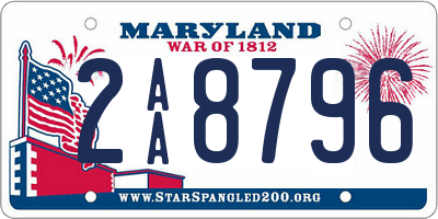 MD license plate 2AA8796