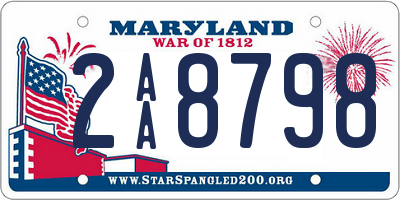 MD license plate 2AA8798