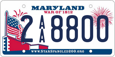 MD license plate 2AA8800