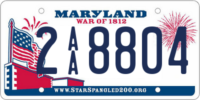 MD license plate 2AA8804