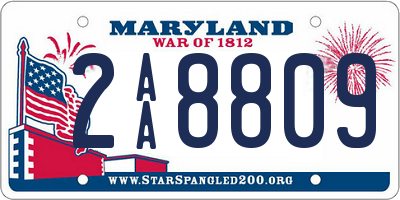 MD license plate 2AA8809