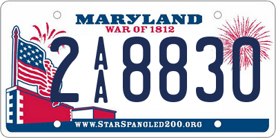 MD license plate 2AA8830