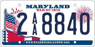 MD license plate 2AA8840