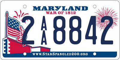 MD license plate 2AA8842