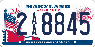 MD license plate 2AA8845