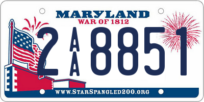 MD license plate 2AA8851