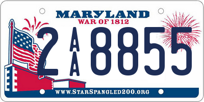 MD license plate 2AA8855