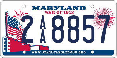 MD license plate 2AA8857