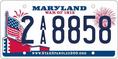 MD license plate 2AA8858