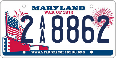 MD license plate 2AA8862