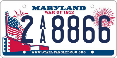 MD license plate 2AA8866