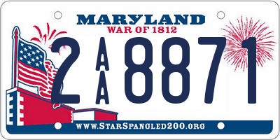 MD license plate 2AA8871