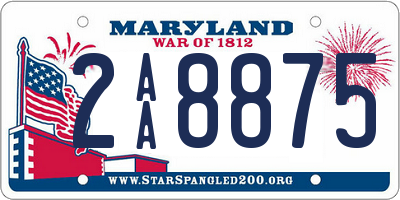 MD license plate 2AA8875