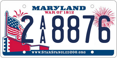 MD license plate 2AA8876