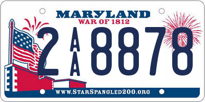 MD license plate 2AA8878