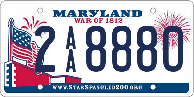 MD license plate 2AA8880