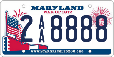 MD license plate 2AA8888