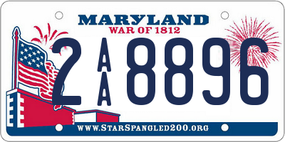 MD license plate 2AA8896