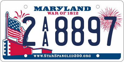 MD license plate 2AA8897